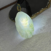 Grand Master Type A Semi Icy Lavender Green Piao Hua Jadeite Dragon Pendant Display 63.76g 70.9 by 11.8 by 12.7mm with Wooden Stand - Huangs Jadeite and Jewelry Pte Ltd