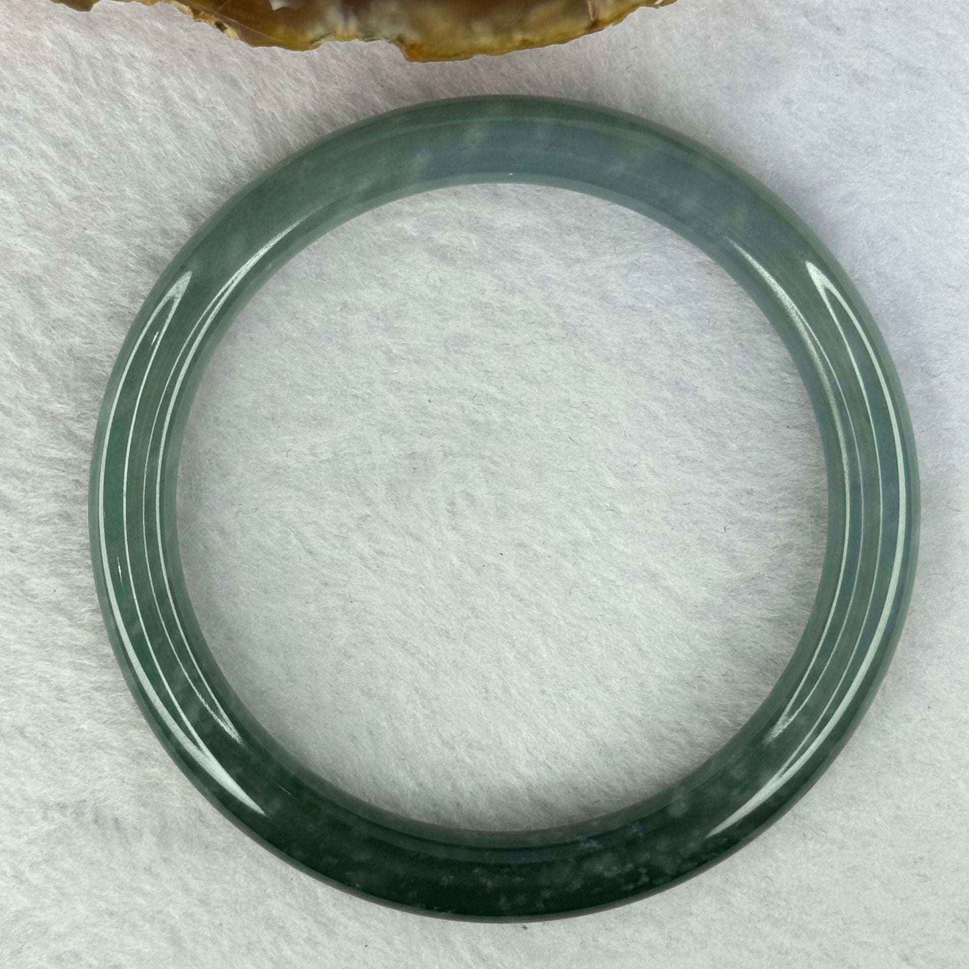 Type A Blueish Green with Faint Yellow Jadeite Bangle 36.84g Inner Diameter 58.2mm 8.2 by 7.9mm - Huangs Jadeite and Jewelry Pte Ltd