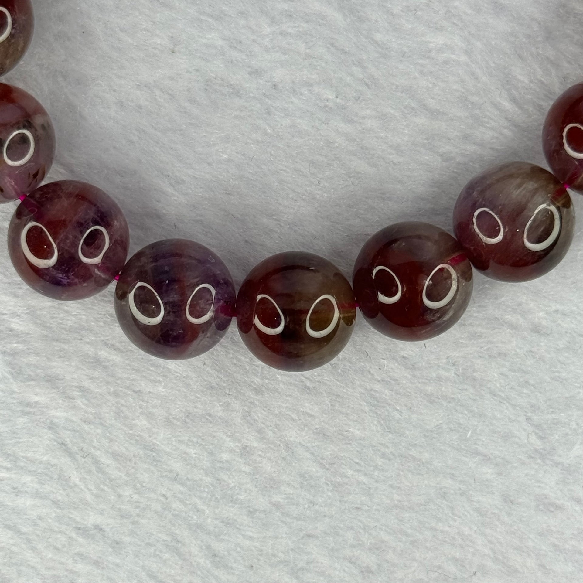 Above Average Natural Auralite 23 Bracelet 天然激光23手链 41.88g 17.5cm 12.3mm 17 Beads - Huangs Jadeite and Jewelry Pte Ltd