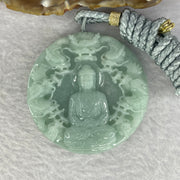 Grand Master Deep Sky Blue Jadeite 9 Dragons Buddha 69.97g 55.2 by 10.7mm - Huangs Jadeite and Jewelry Pte Ltd