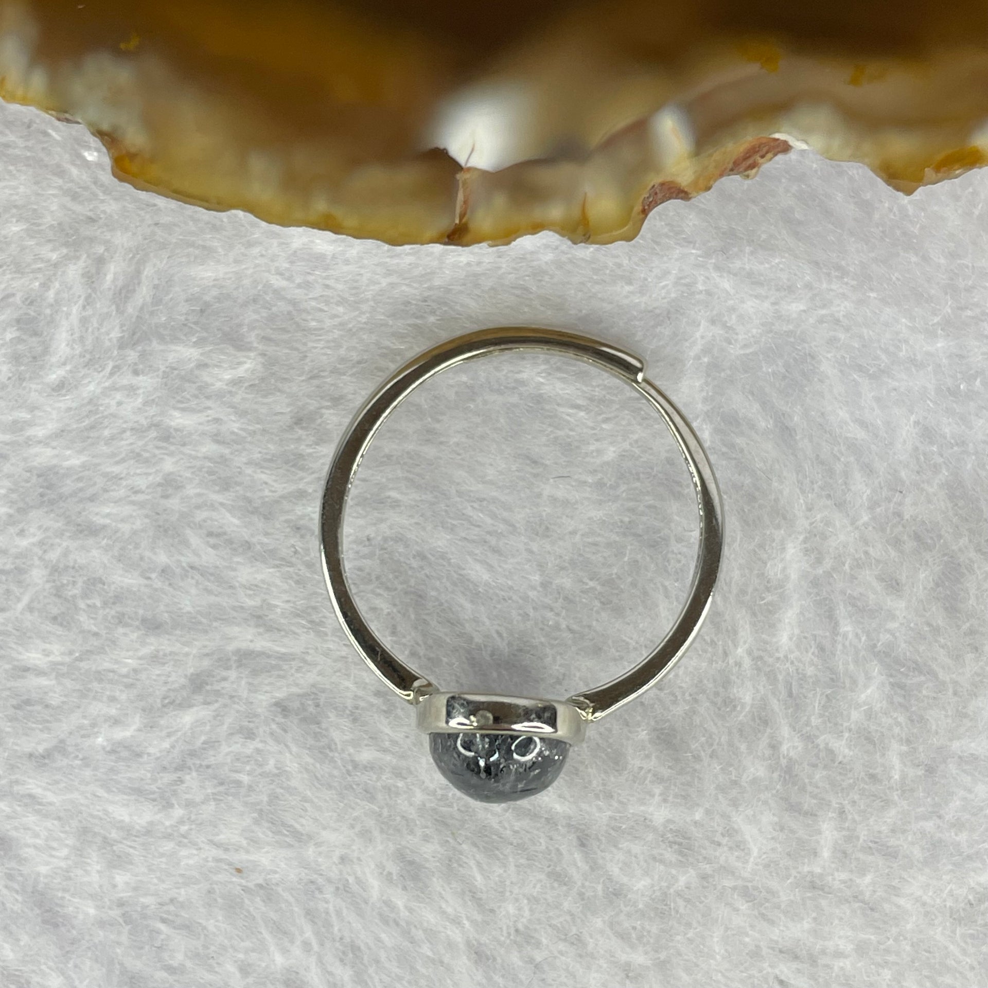 Good Grade Natural Super 7 Crystal in 925 Sliver Ring (Adjustable Size) 天然超级七水晶 925 银戒指（可调节尺寸) 1.88g 9.7 by 6.7 by 4.8mm - Huangs Jadeite and Jewelry Pte Ltd