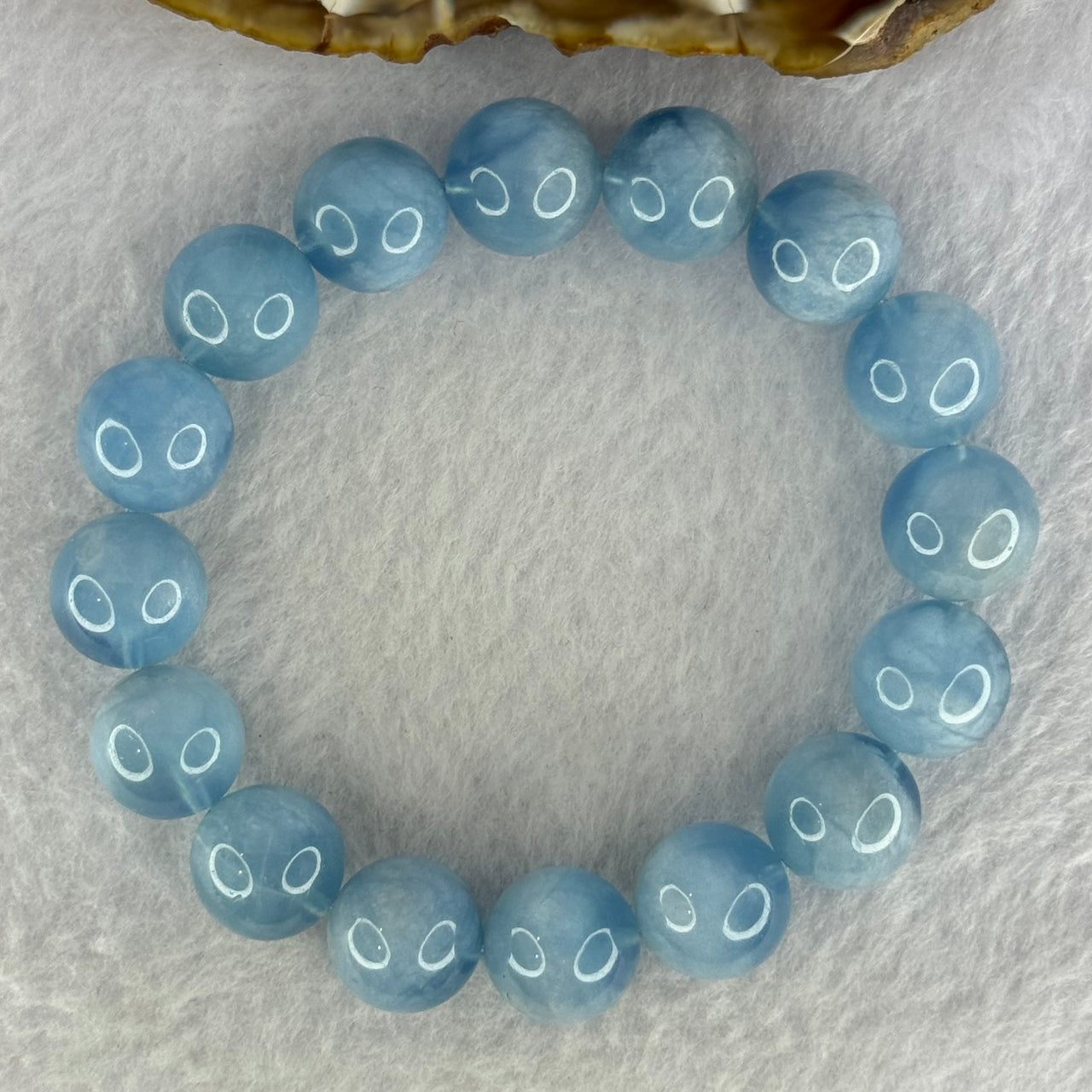 Natural Aquamarine Beads Bracelet 58.08g 19cm 13.8mm 16 Beads