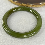 Natural Green Nephrite Bangle Inner Diameter 60.2mm 53.86g 10.2 by 10.2mm (Close to Perfect) - Huangs Jadeite and Jewelry Pte Ltd