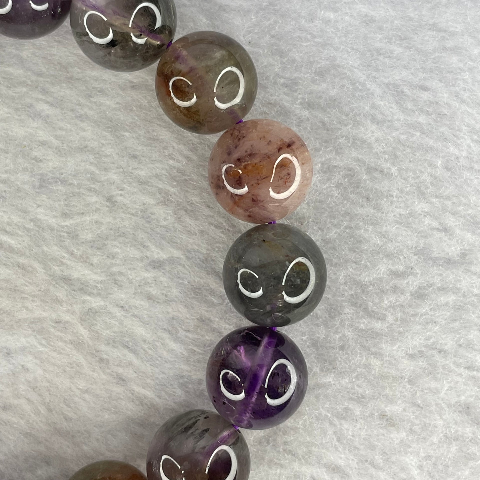 Natural Auralite Crystal Bracelet 极光手链 30.81g 10.9 mm 18 Beads - Huangs Jadeite and Jewelry Pte Ltd