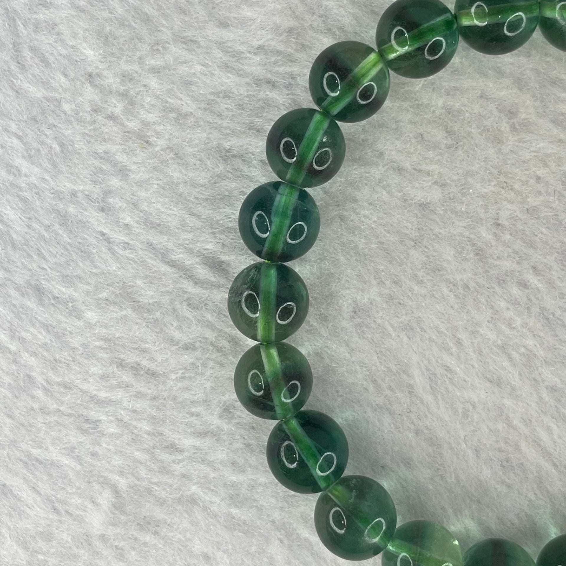 Natural Green Fluorite Beads Bracelet 24.15g 8.8mm 22 Beads - Huangs Jadeite and Jewelry Pte Ltd