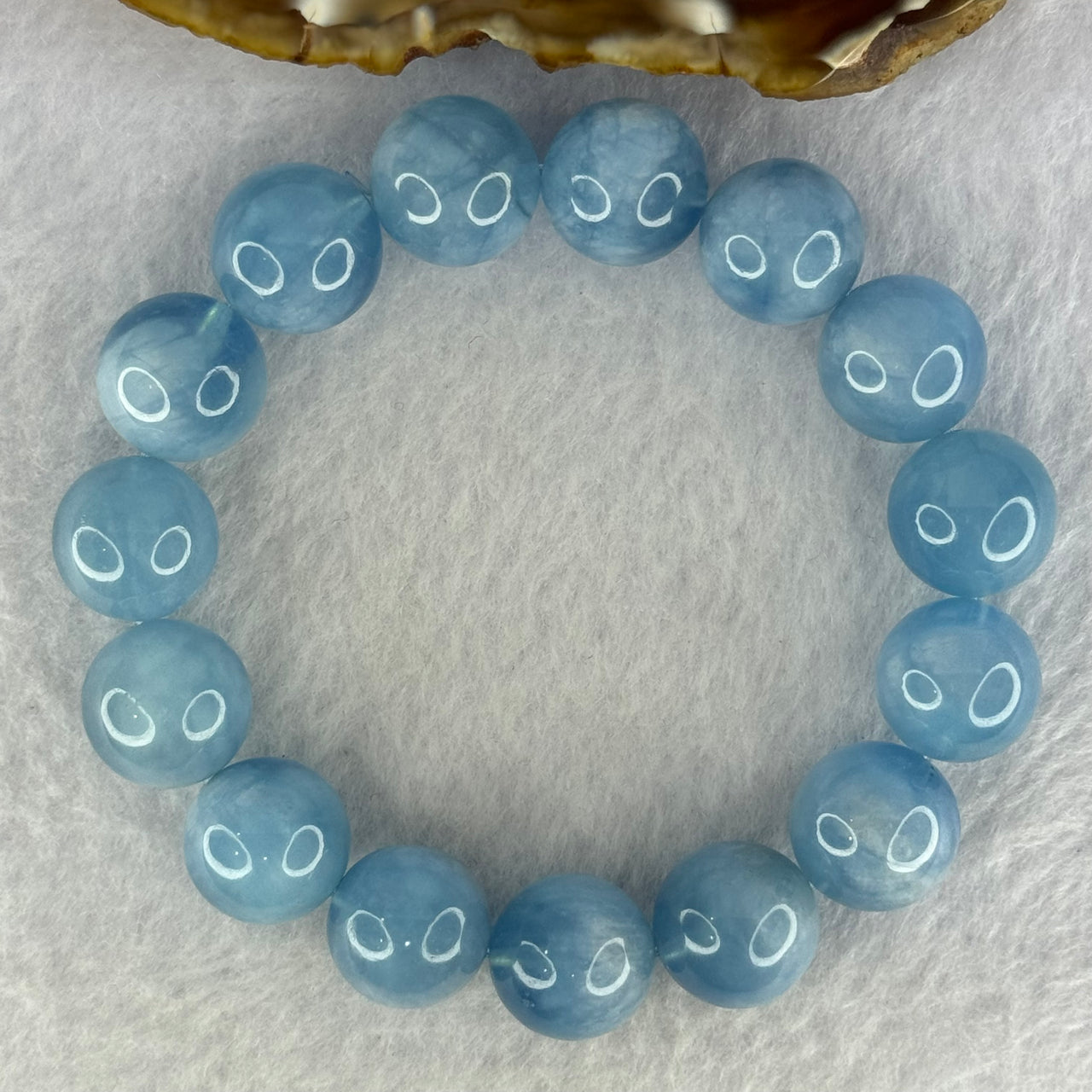 Natural Aquamarine Beads Bracelet 66.41g 19cm 14.9mm 15 Beads