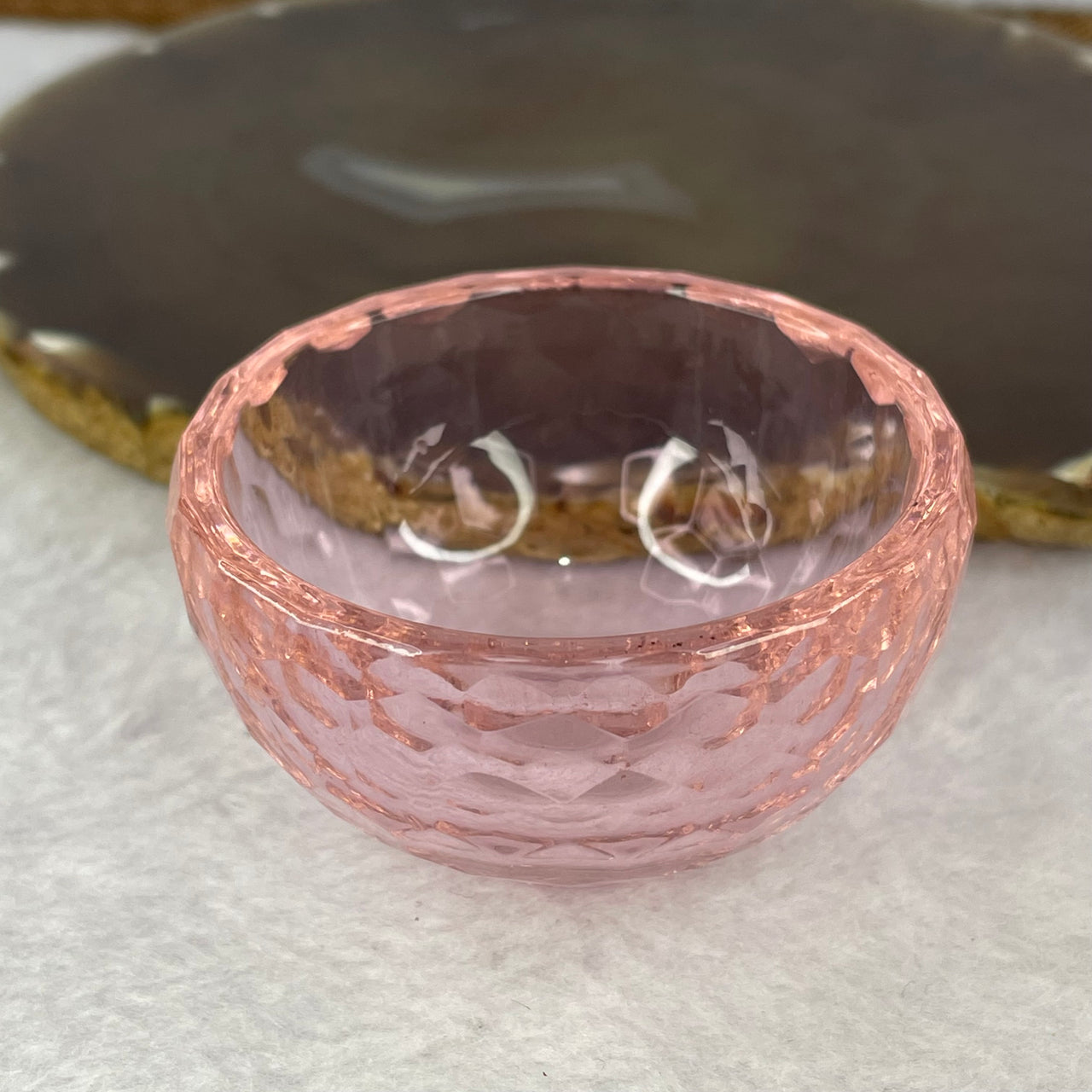 Pink Bowl Luili Display 67.10g 60.0 by 33.7mm - Huangs Jadeite and Jewelry Pte Ltd