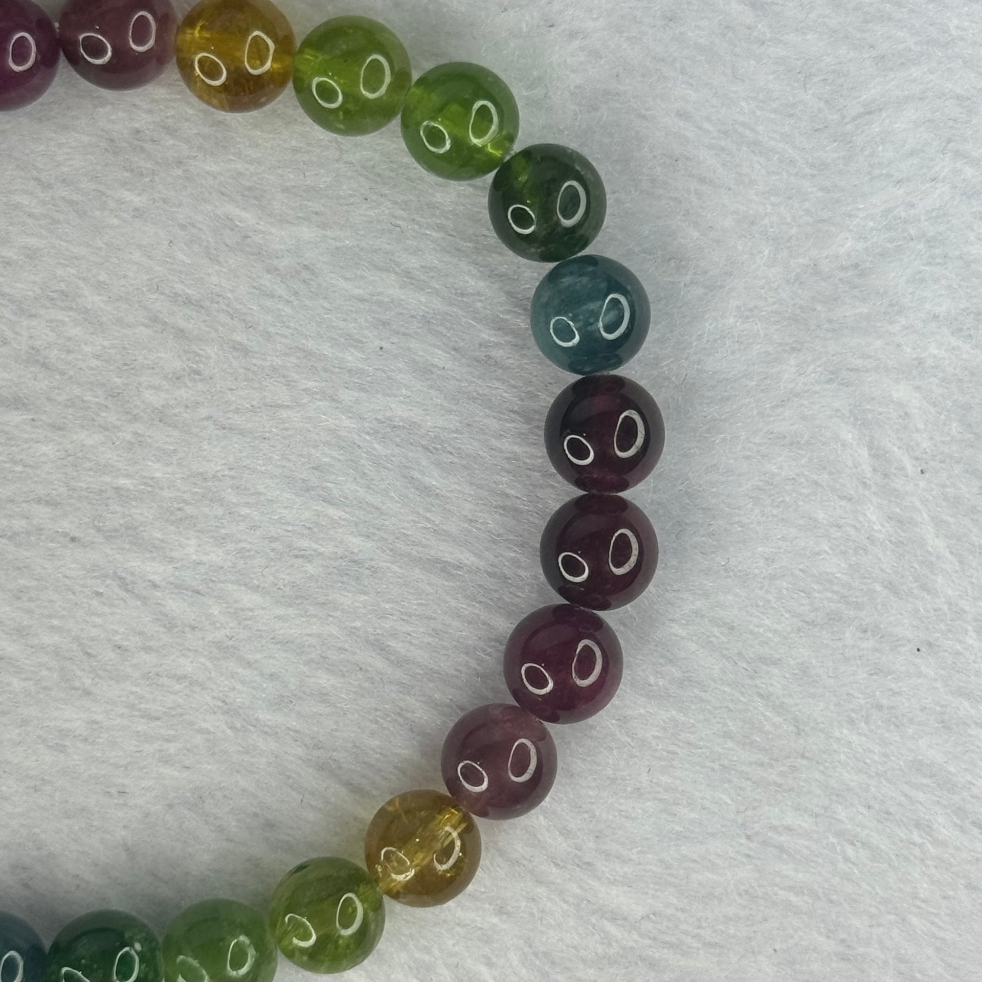 Good Grade Natural Tourmaline Beads Bracelet 好的天然碧玺珠手链 15.63g 16cm 7.3mm 26 Beads - Huangs Jadeite and Jewelry Pte Ltd