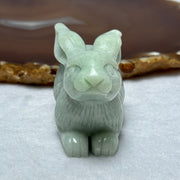 Type A Green Jadeite Rabbit Mini Display 122.06g 60.4 by 29.2 by 38.4mm - Huangs Jadeite and Jewelry Pte Ltd