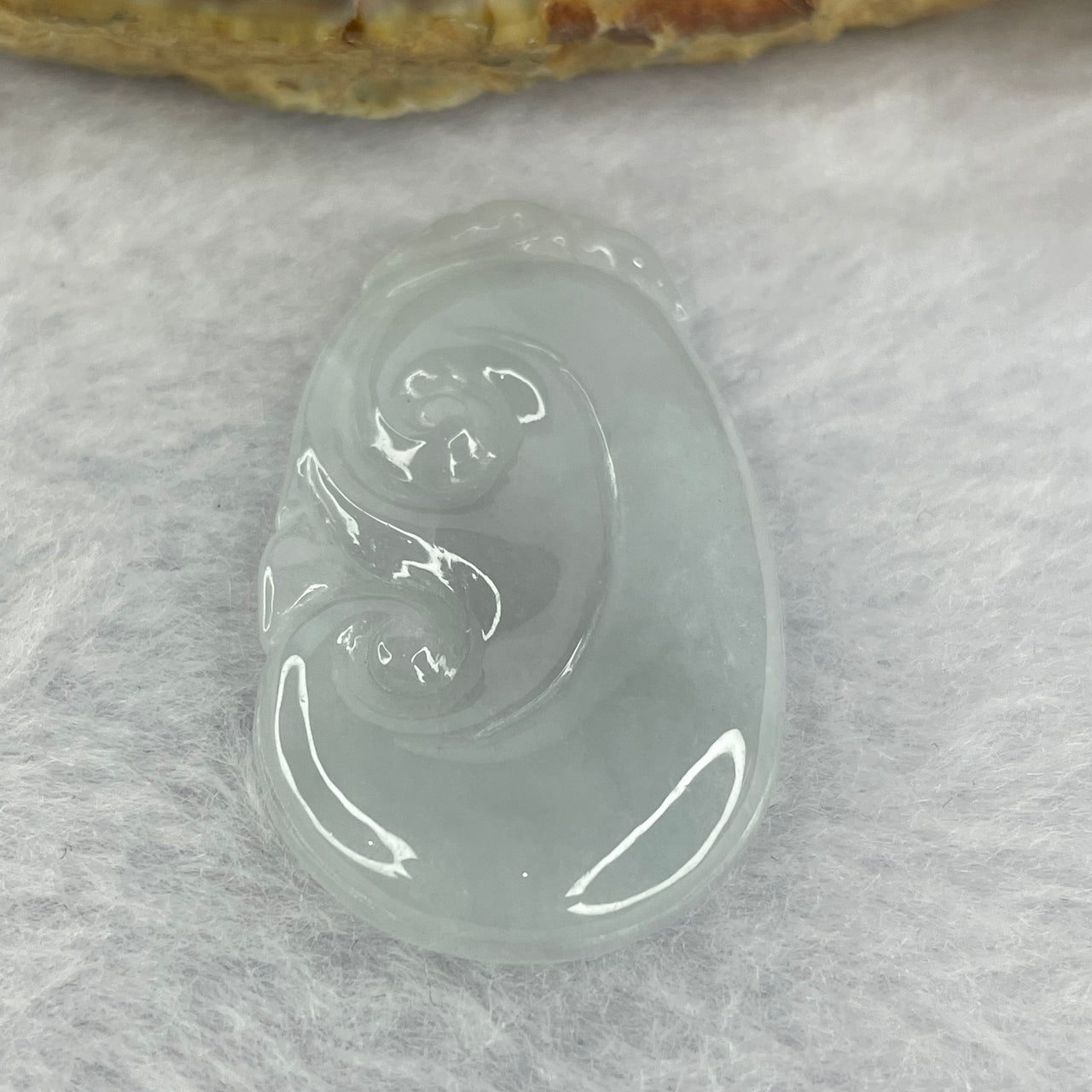 Type A Semi Icy Jelly Lavender with Faint Green Jadeite Ruyi 如意 7.85g 37.8 by 22.4 by 5.0mm - Huangs Jadeite and Jewelry Pte Ltd