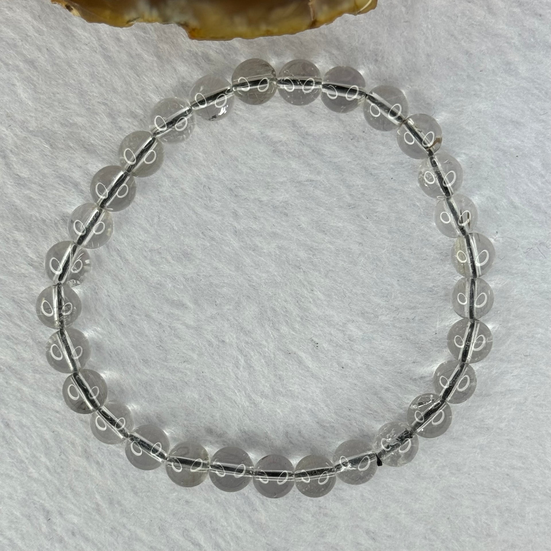 Natural Titanium Rutilated Clear Quartz 9.48g 14.5cm 6.4mm 29 Beads - Huangs Jadeite and Jewelry Pte Ltd