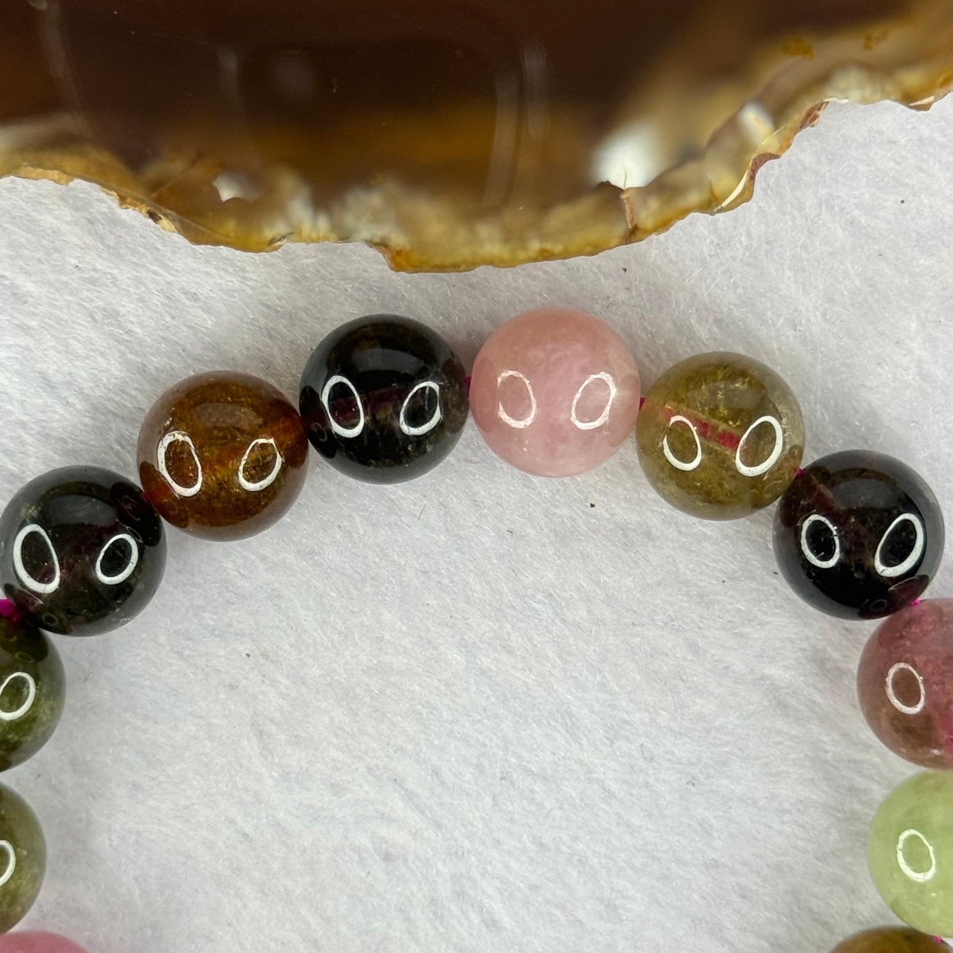 Good Grade Natural Tourmaline Beads Bracelet 好的天然碧玺珠手链 45.17g 17.5cm 11.9mm 17 Beads - Huangs Jadeite and Jewelry Pte Ltd