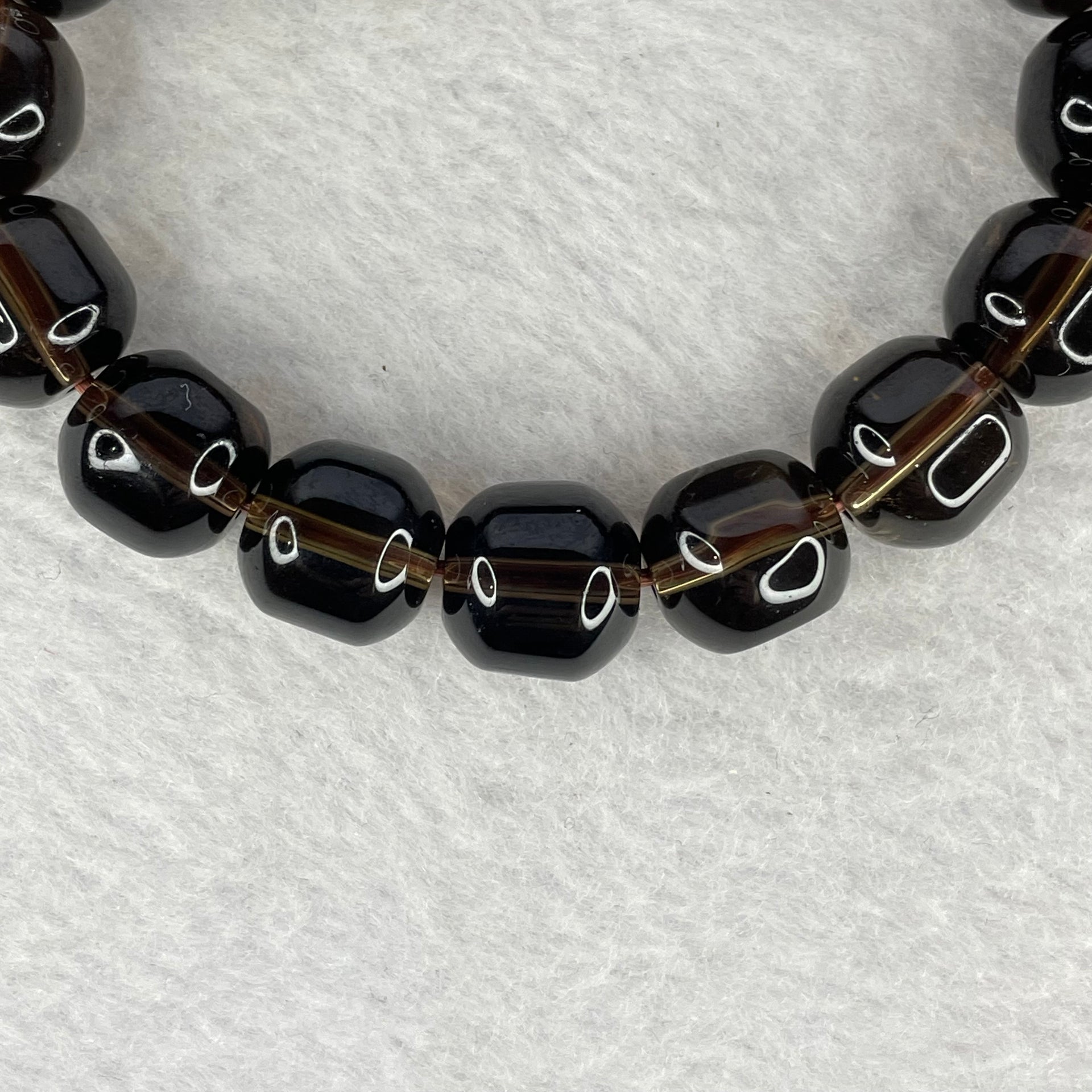 Natural Smoky Quartz Bracelet 42.44g 16.5cm 12.1mm 16 Beads - Huangs Jadeite and Jewelry Pte Ltd