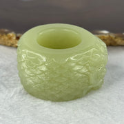 Natural Light Green Nephrite Dragon Ring 71.87g 25.7 by 13.9mm US12.5/HK28 - Huangs Jadeite and Jewelry Pte Ltd