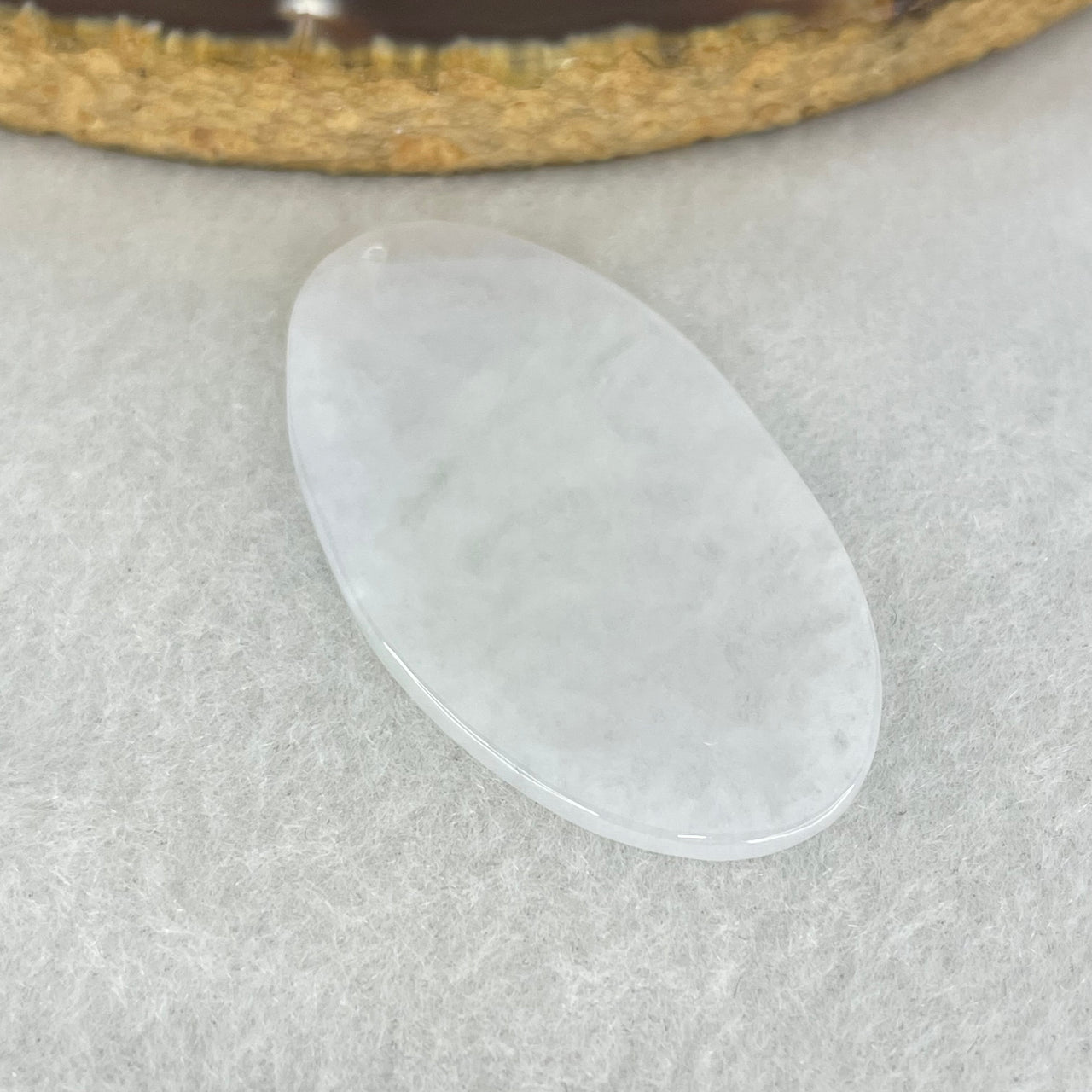 Highly Translucent Type A Faint Lavender Oval Wu Shi Pai Pendant 4.96g 40.8 by 22.7 by 2.2mm (ver Slight External Rough)