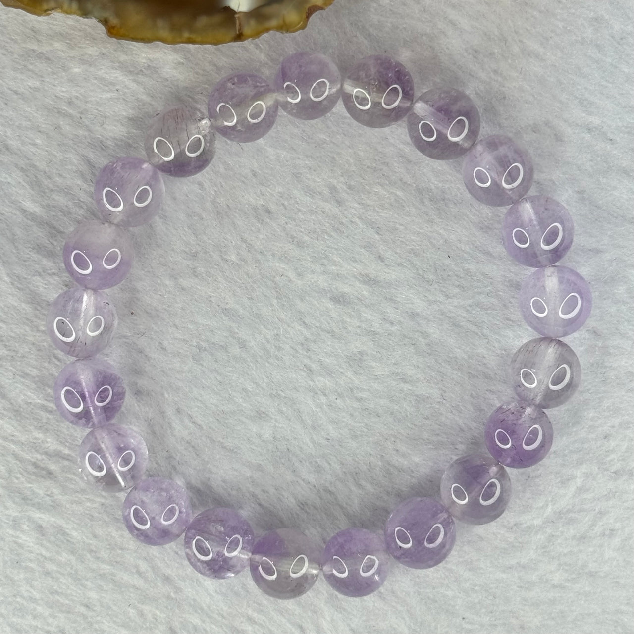 Natural Super 7 Amethyst Beads Bracelet 天然紫超七手链 22.67g 16cm 9.4mm 21 Beads - Huangs Jadeite and Jewelry Pte Ltd