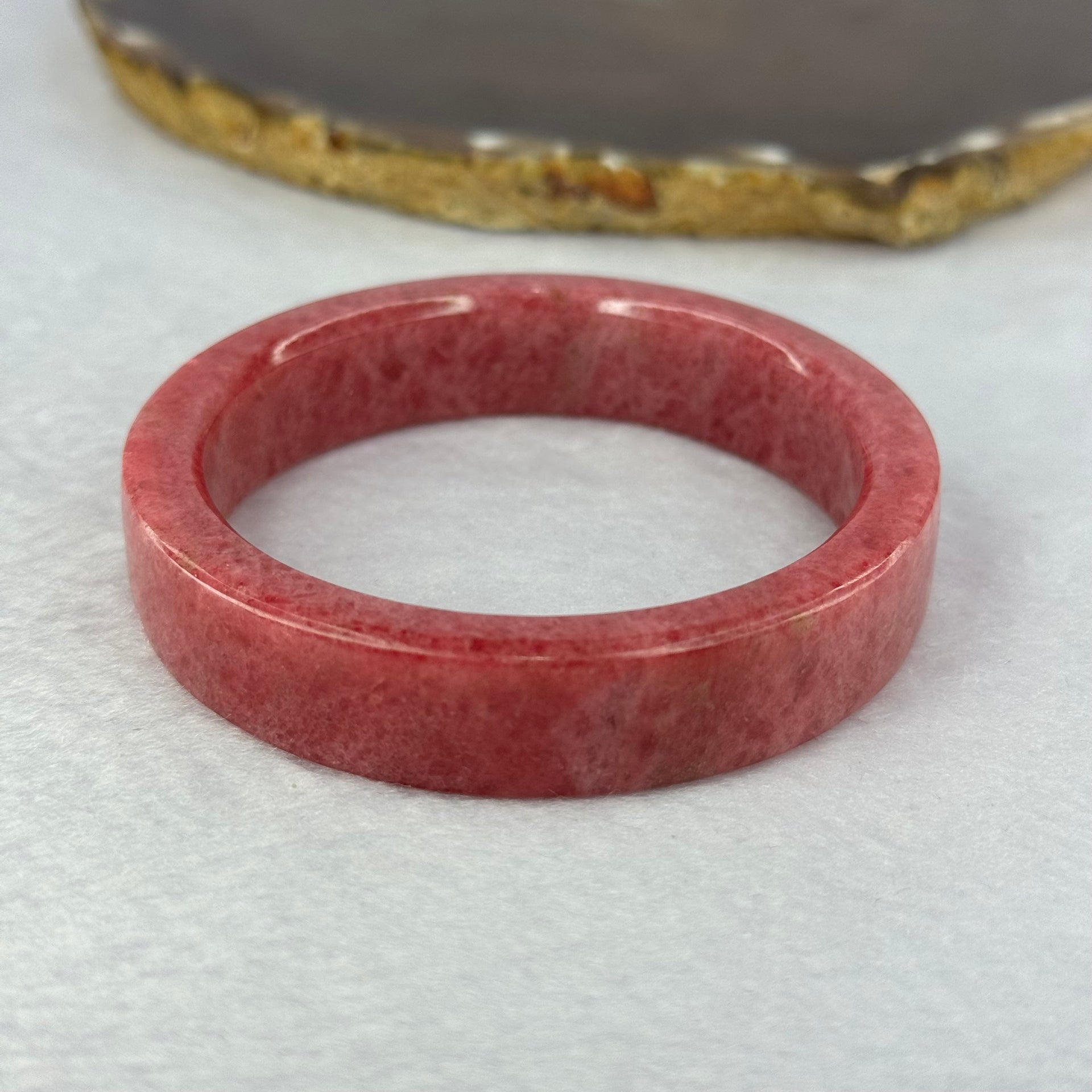 Natural Red Rhodonite Crystal Bangle 65.04g 14.0 by 7.2mm Inner Diameter 56.4mm - Huangs Jadeite and Jewelry Pte Ltd