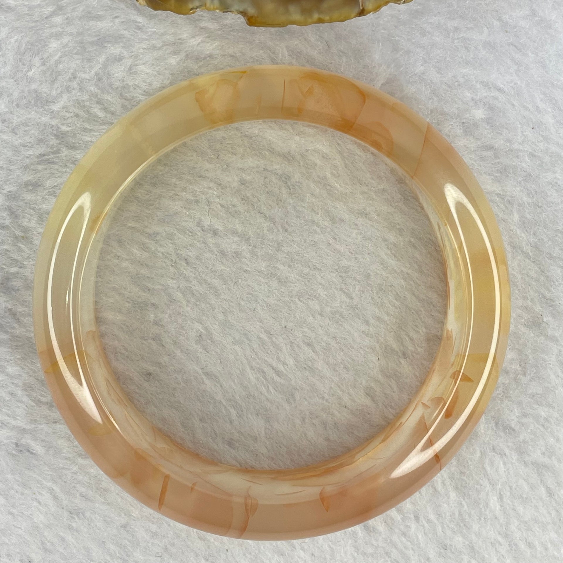 Natural Flower Agate Bangle 51.90g Internal Diameter 54.0mm 16.3 by 8.5mm - Huangs Jadeite and Jewelry Pte Ltd