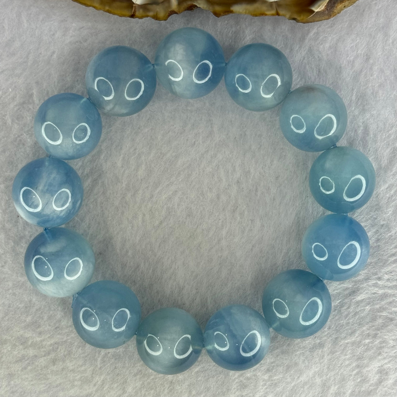 Natural Aquamarine Beads Bracelet 95.71g 19cm 17.8mm 13 Beads