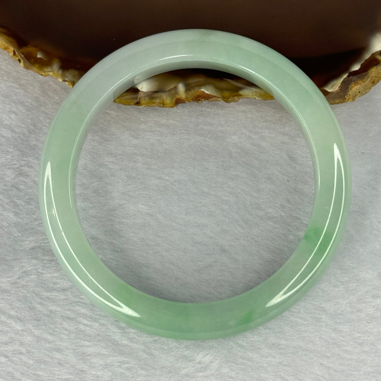 Type A Sky Blue Jadeite Bangle Inner Diameter 55.8mm 47.35g 10.1 by 8.4 mm (Slight Internal Lines) - Huangs Jadeite and Jewelry Pte Ltd