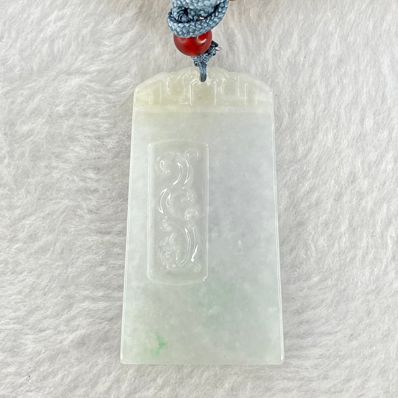 Type A Light Lavender Green Yellow Jadeite Phoenix Pendent 21.06g 46.9 by 25.7 by 5.6mm