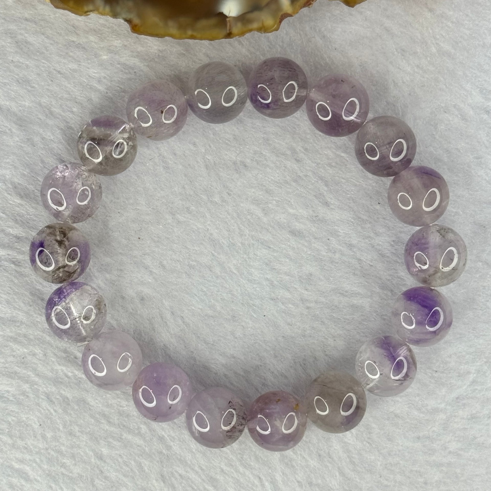 Natural Super 7 Amethyst Beads Bracelet 天然紫超七手链 29.90g 16cm 11.0mm 18 Beads - Huangs Jadeite and Jewelry Pte Ltd