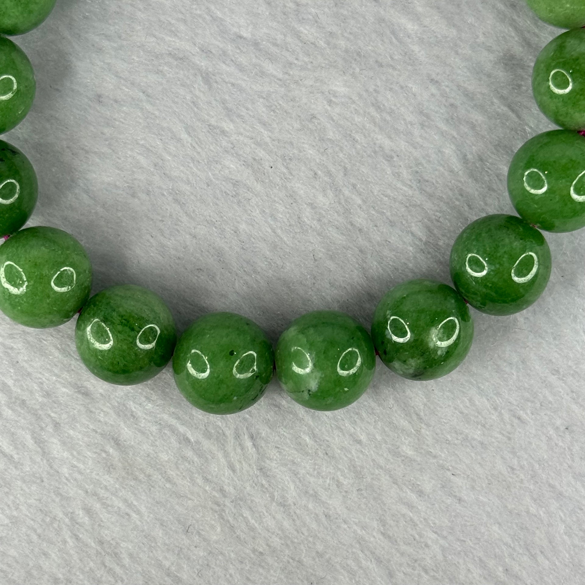 Natural Emerald And Ruby Zoisite Beads Bracelet 47.04g 18cm 11.8mm 18 Beads - Huangs Jadeite and Jewelry Pte Ltd