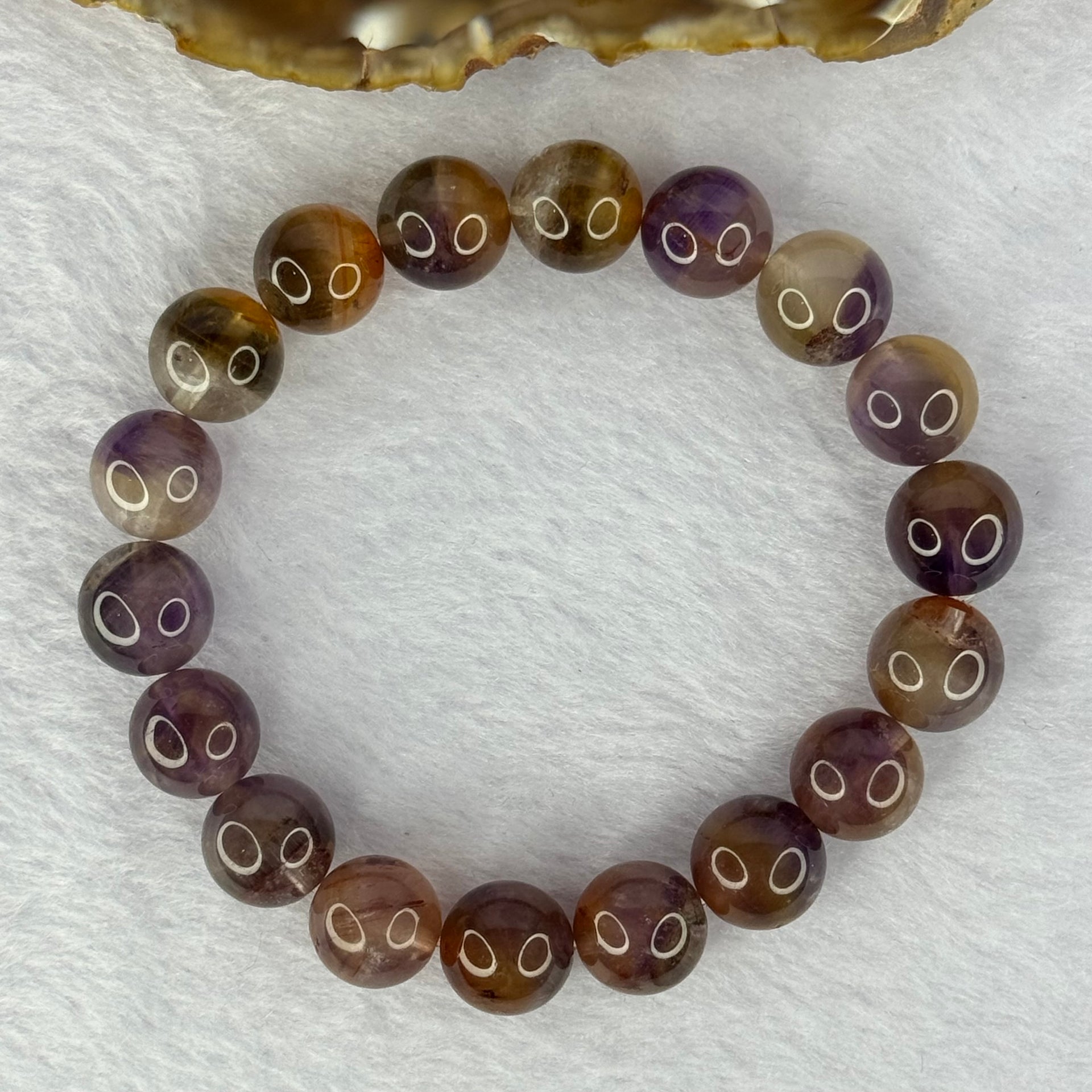 Natural Auralite 23 Bracelet 天然极光23手链 40.02g 18cm 11.9mm 18 Beads - Huangs Jadeite and Jewelry Pte Ltd