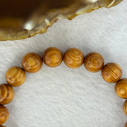 Natural Old Yabai Thuja Wood Beads With 3 Eyes Dzi Bead  Bracelet 老树崖柏三眼天珠手链 11.61g 16.5mm 10.2mm 18 Beads/ 14.1 by 11.0mm 1 Bead - Huangs Jadeite and Jewelry Pte Ltd