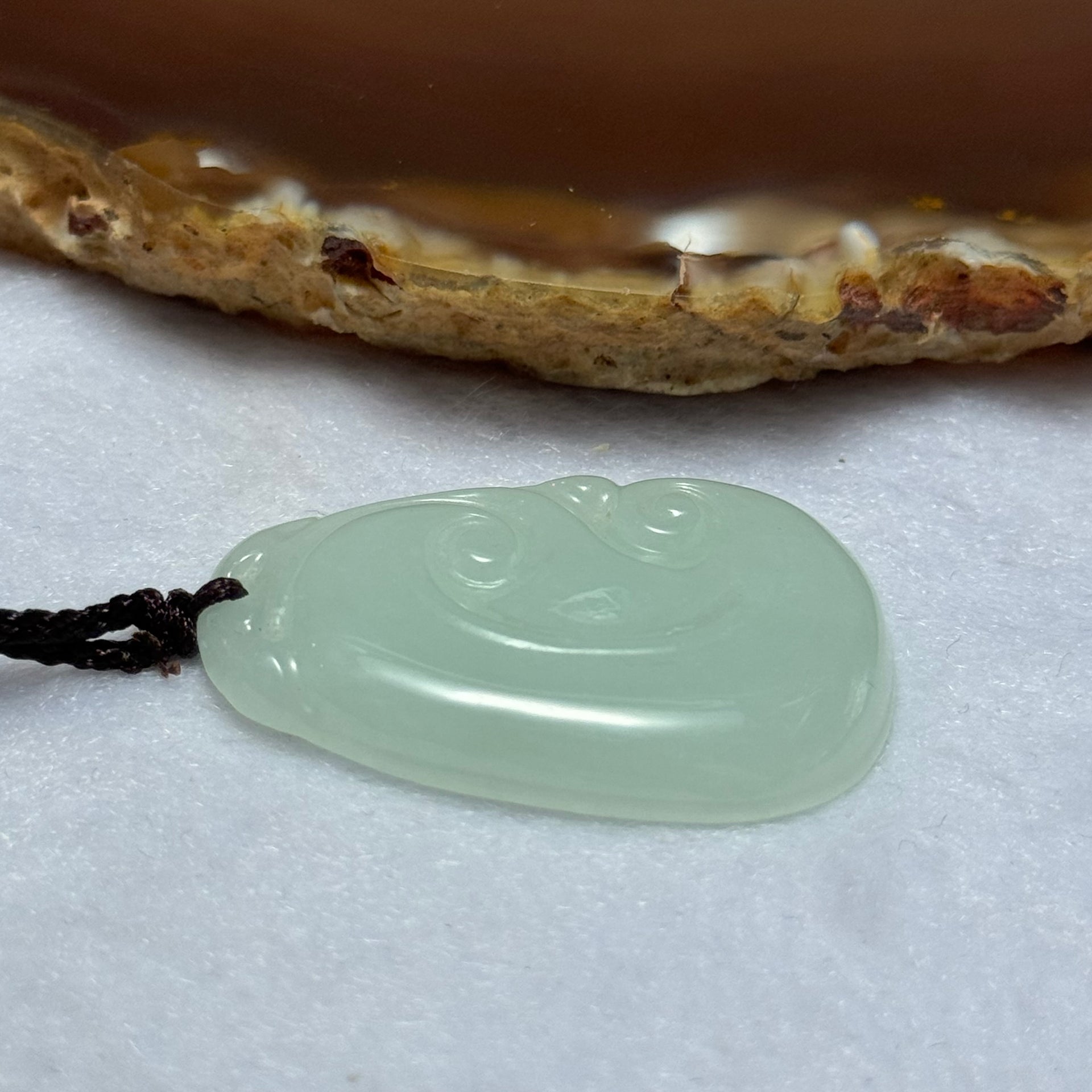 Type A Light Sky Blue Jadeite Ruyi Pendent 9.16g 34.6 by 23.3 by 4.7mm - Huangs Jadeite and Jewelry Pte Ltd