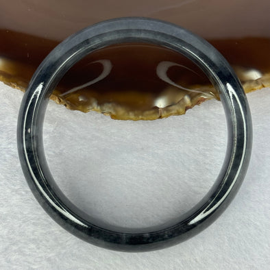 Type A Wuji Greyish Black Jadeite Bangle 72.38g Internal Diameter 60.4mm 16.2 by 8.4mm (Close to Perfect)