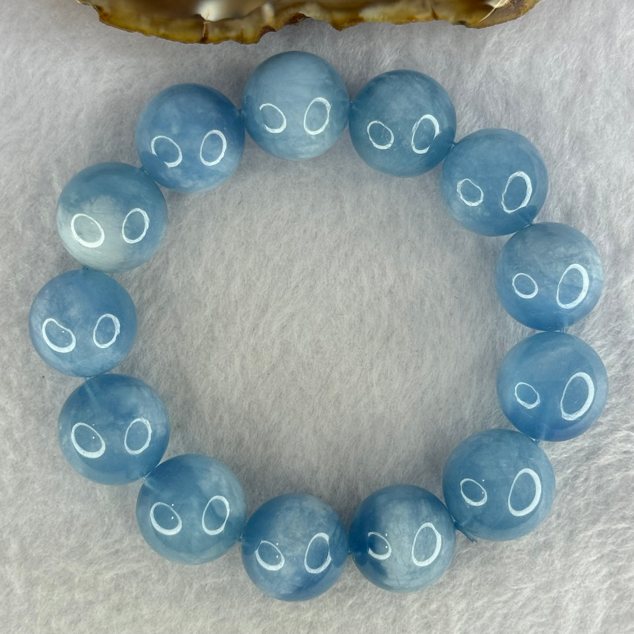 Natural Aquamarine Beads Bracelet 93.37g 19cm 17.5mm 13 Beads