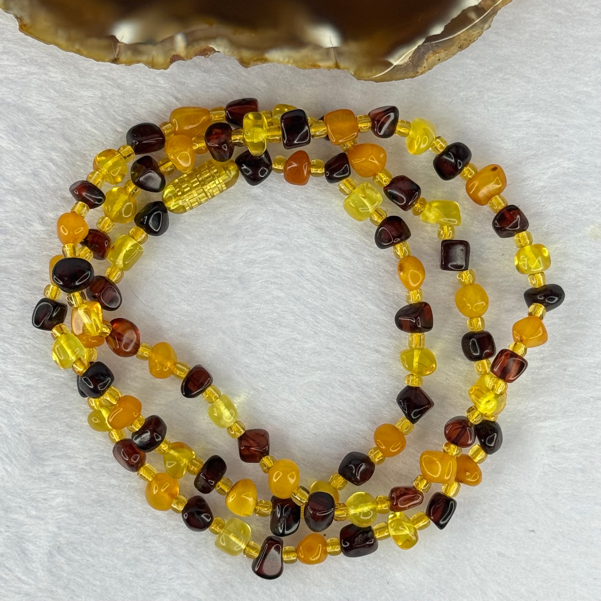 Natural Amber Necklace 天然琥珀项链蜜蜡出牙链琥珀原石多宝 11.43g 62cm 6.6mm - Huangs Jadeite and Jewelry Pte Ltd