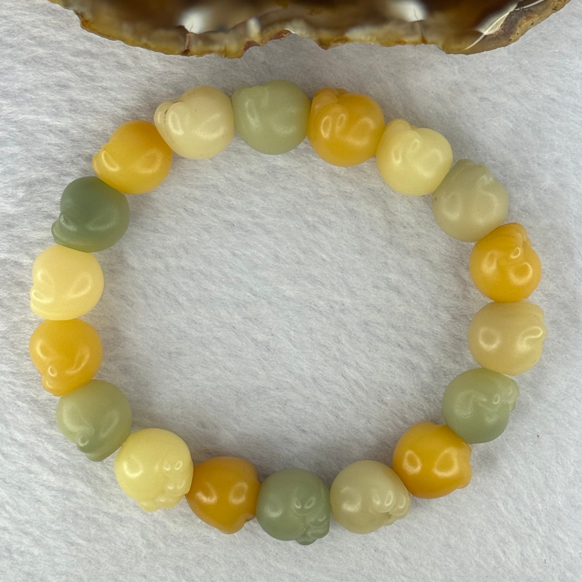 Natural Mixed Color Bodhi Beads in Paw Bracelet 21.52g 17.5cm 12.8mm 18 Beads - Huangs Jadeite and Jewelry Pte Ltd