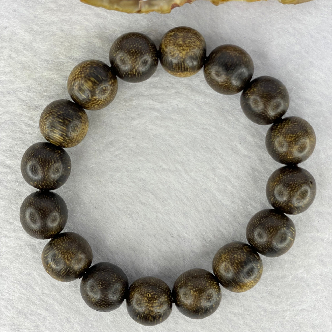 Natural Old Wild Malaysia Agarwood Bracelet (Sinking Type) 天然老野生马来西亚沉香手链 24.57g 19cm 14.2mm 16 Beads - Huangs Jadeite and Jewelry Pte Ltd