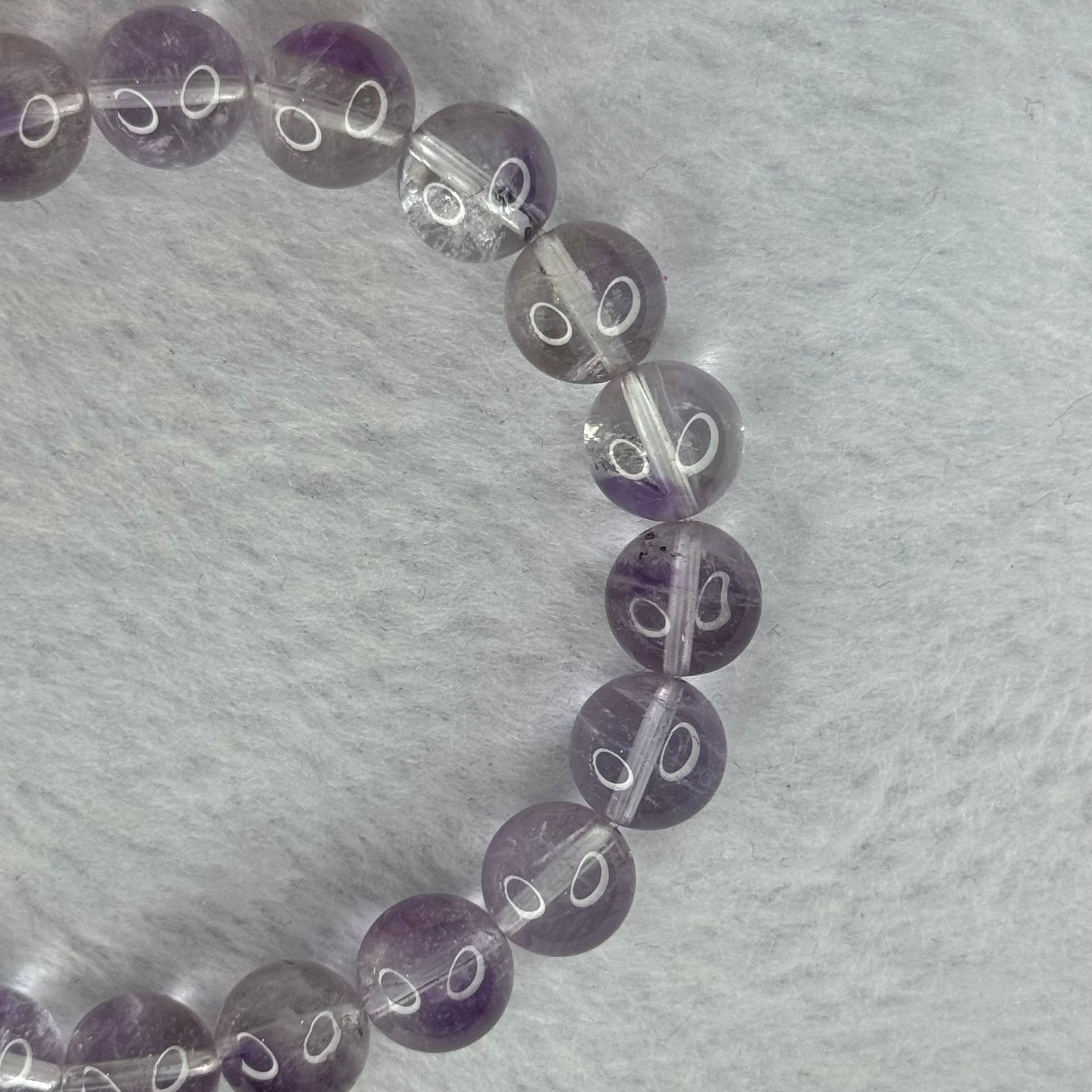 Natural Super 7 Amethyst Beads Bracelet 天然紫超七手链 24.84g 16.5cm 9.9mm 20 Beads - Huangs Jadeite and Jewelry Pte Ltd