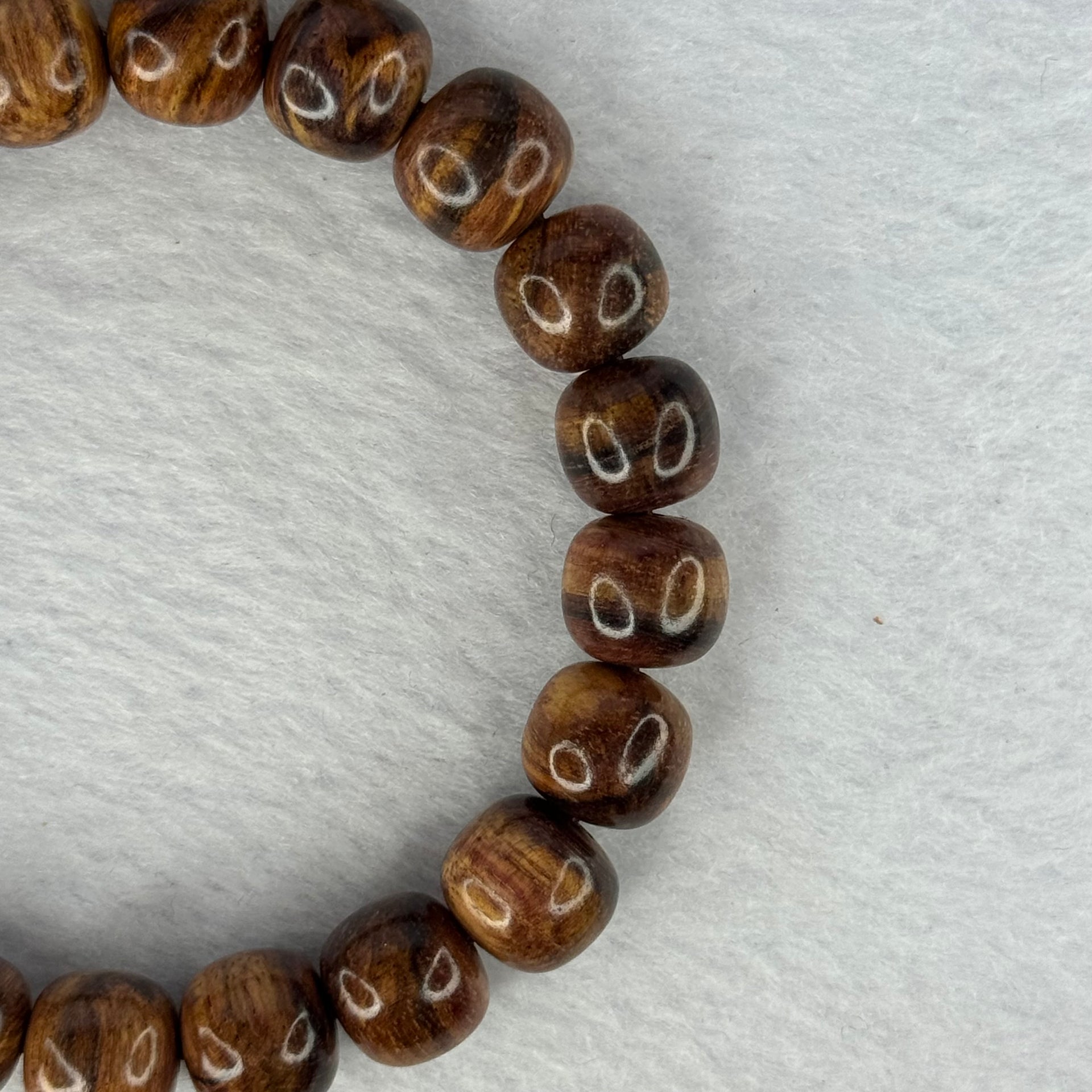 Natural Hainan Huang Huali Rosewood Beads Bracelet 天然海南黄花梨手链 11.18g 17cm 10.9mm 20 Beads - Huangs Jadeite and Jewelry Pte Ltd