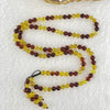 Natural Mixed Color (Red and Yellow) Amber Beads Necklaces 9.34g 5.3mm 110 + 12 Beads (Slight Rough on few Beads)