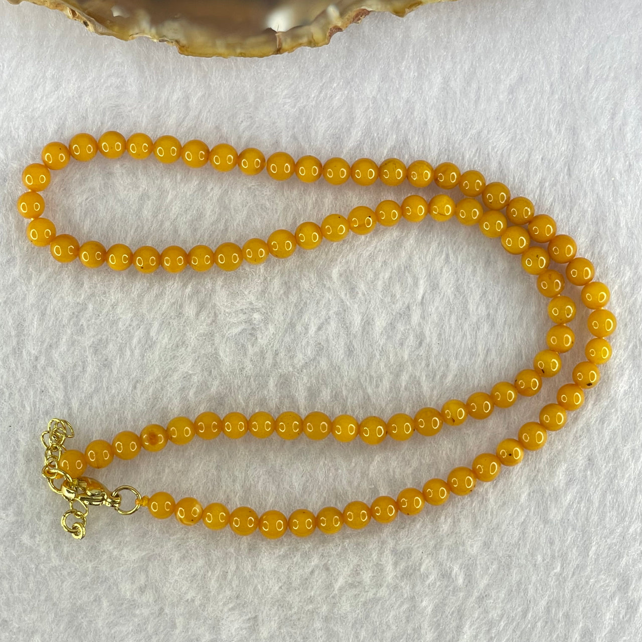 Natural Butterscotch Amber Beads Necklace 5.77g 40cm 4.9mm 86 Beads