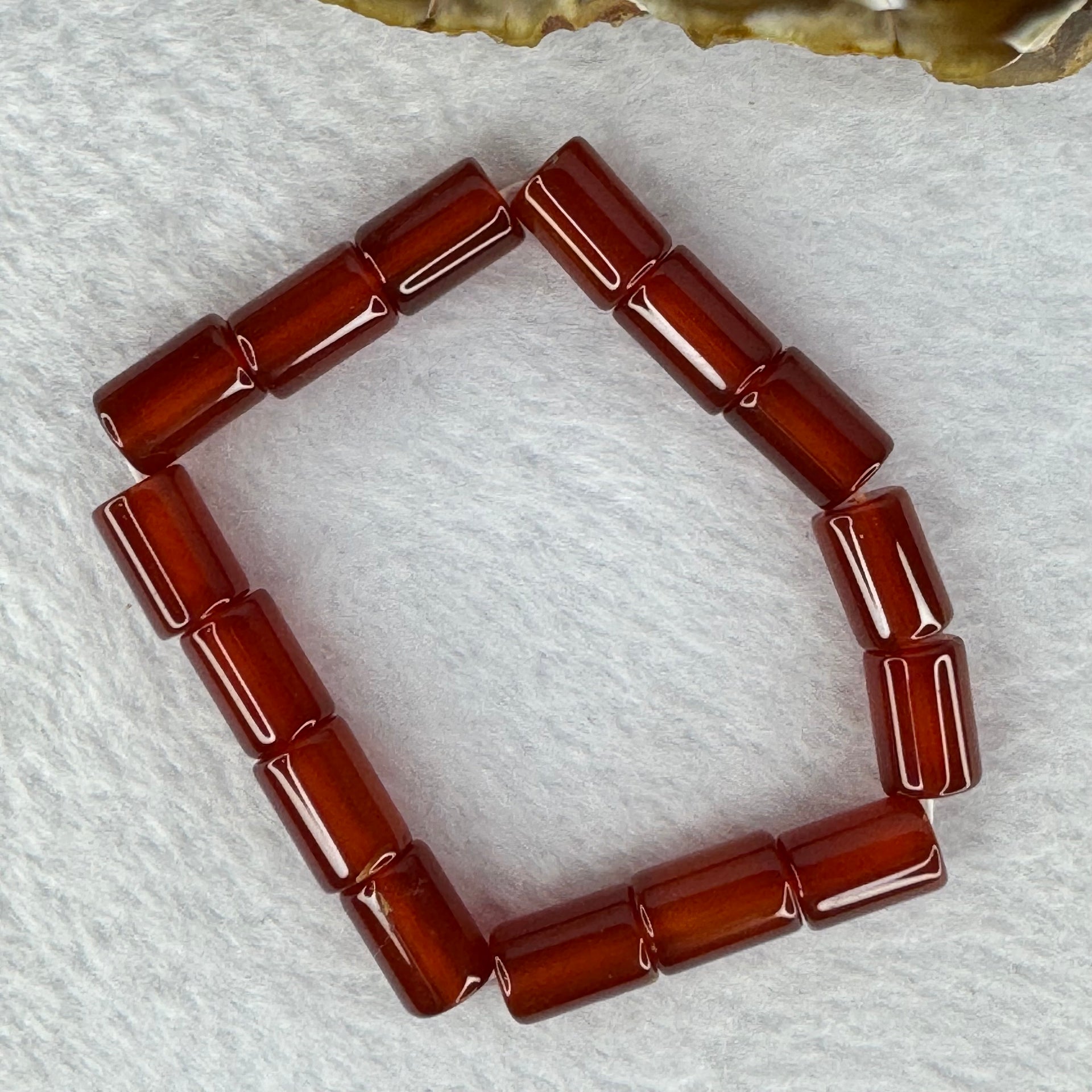 Natural Carnelian Agate Bracelet 天然红玉髓玛瑙手链 for Balancing Mind Body Spirit, Removes Negativity, Restores Hope and Enthusiasm 24.00g 16.5cm 12.0 by 8.1mm 15 Lulu Tong - Huangs Jadeite and Jewelry Pte Ltd