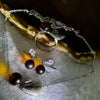 Natural Cognac Amber with Crystals in S925 Sliver Set of Earrings 7.7mm, Ring 8.7mm and Necklace 9.2mm Total 10.77g