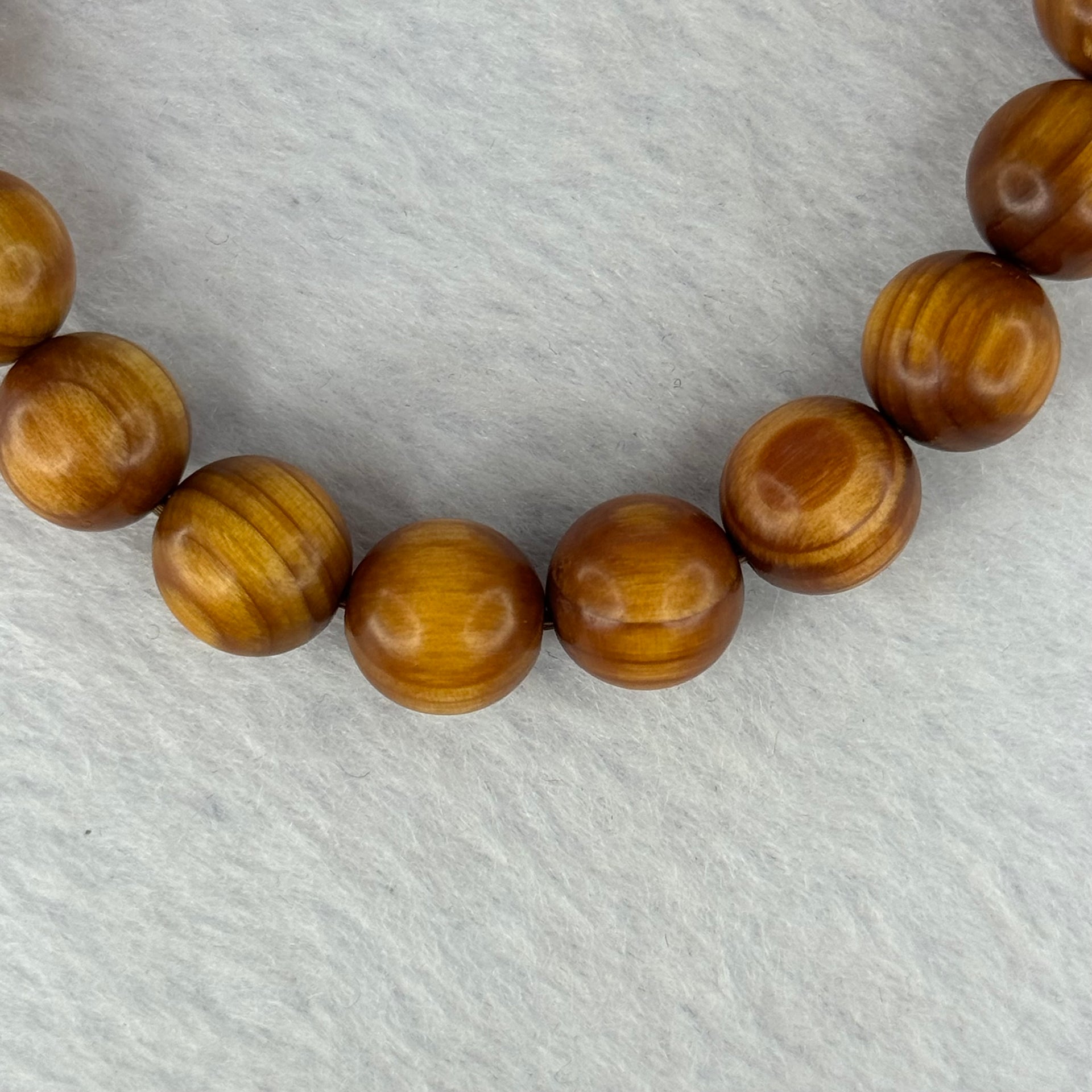 Natural Old Yabai Thuja Wood Beads Bracelet 老树崖柏手链 9.88g 16.5cm 10.2mm 19 Beads - Huangs Jadeite and Jewelry Pte Ltd