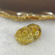 Above Average Grade Natural Golden Rutilated Quartz Pixiu Charm for Bracelet 天然金发水晶貔貅 8.89g 27.5 by 17.4 by 11.6mm - Huangs Jadeite and Jewelry Pte Ltd