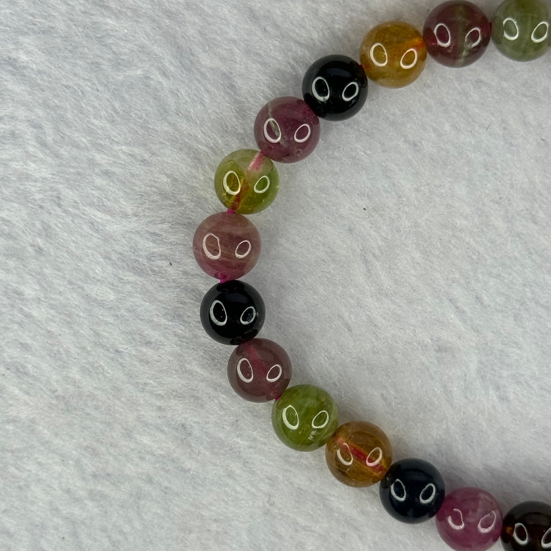 Good Grade Natural Tourmaline Beads Bracelet 好的天然碧玺珠手链 14.29g 15cm 7.2mm 25 Beads - Huangs Jadeite and Jewelry Pte Ltd