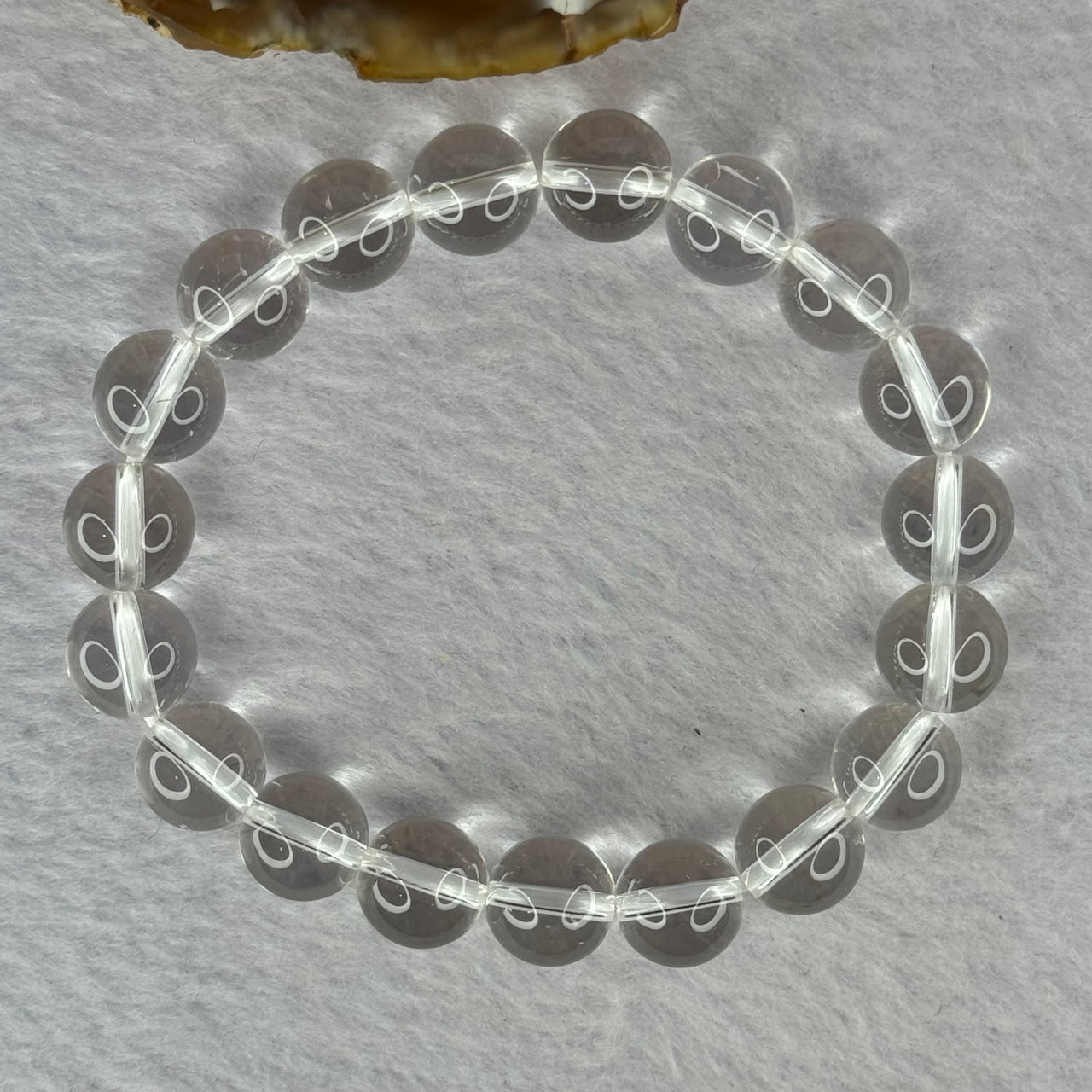 Natural Clear Quartz Bracelet 天然白水晶手链 30.28g 17cm 10.6mm 19 Beads