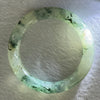 Transparent Colourless with Dark Green and Yellowish White Piao Hua Sodium Feldspar Jade Bangle 水沫玉手镯 Internal Diameter 56.0mm 47.38g 10.8 by 10.5mm