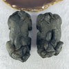 Rare Natural Tibetan Meteorite Tektite Pixiu Display Pair 832.1g each about 87.1 by 50.9 by 50.3mm