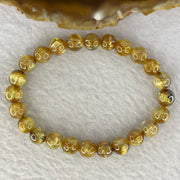 High Quality Natural Golden Rutilated Quartz Bracelet 顺发金手链 16.37g 7.8 mm 24 Beads - Huangs Jadeite and Jewelry Pte Ltd