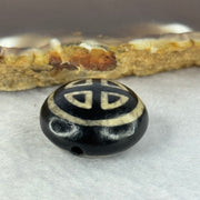 Natural Powerful Tibetan Old Agate Four-eye sheep's plate-eye Dzi Bead 四眼羊板眼老天珠 5.54g 19.5 by 11.5mm - Huangs Jadeite and Jewelry Pte Ltd