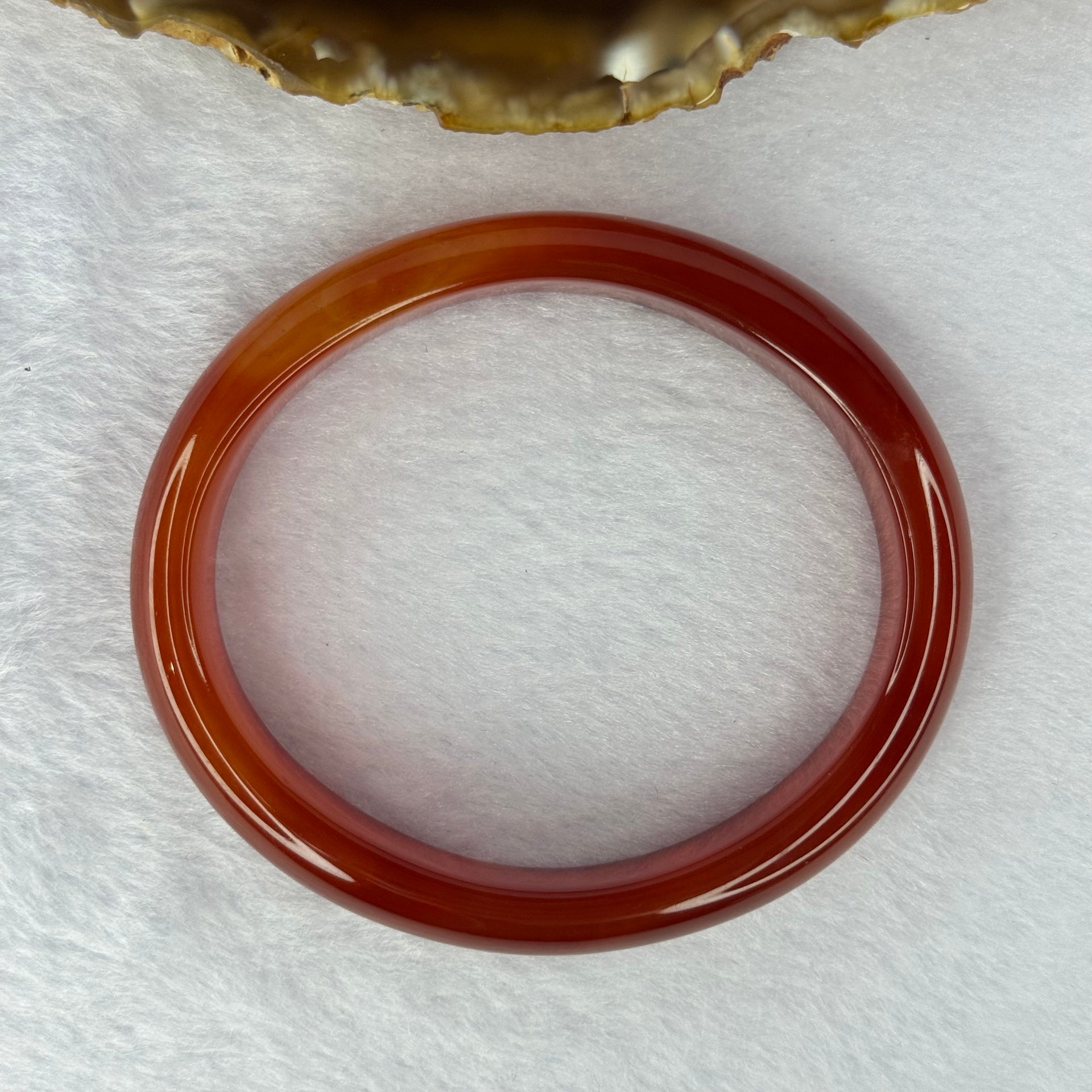 Natural Red Agate Bangle 天然红玛瑙手镯 40.39g 12.6 by 8.0mm Inner Diameter 61.8mm - Huangs Jadeite and Jewelry Pte Ltd